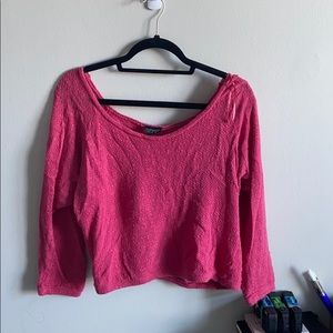 Topshop Red Scoop Sweater
